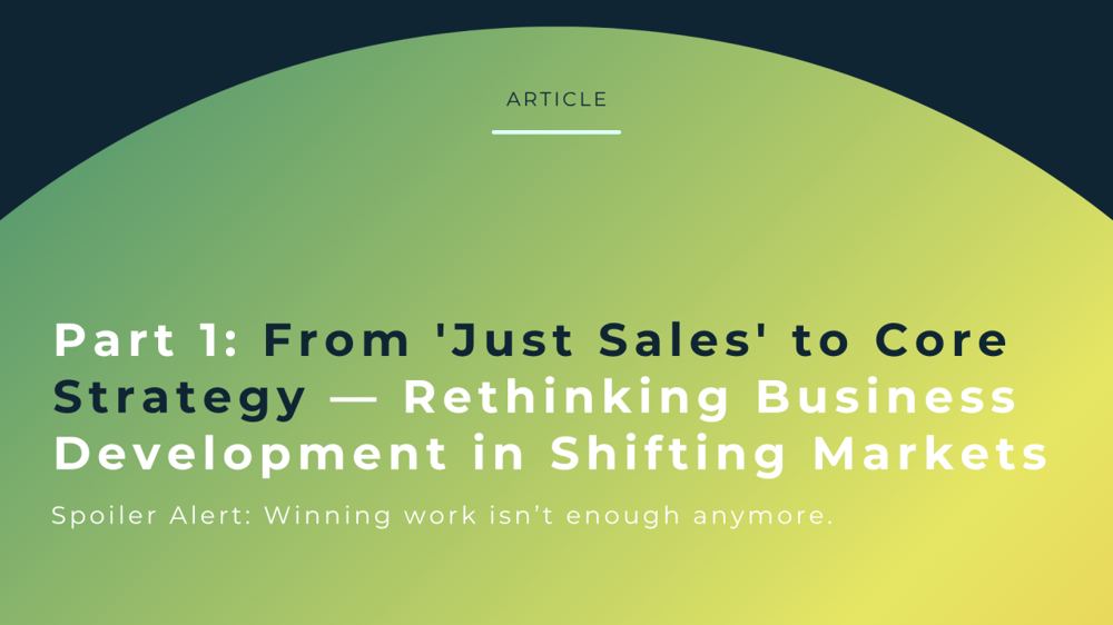 Part 1: From 'Just Sales' to Core Strategy